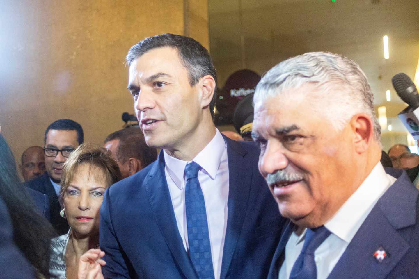 Pedro Sánchez, a su llegada a la Internacional Socialista en la República Dominicana.