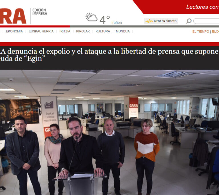 La Seguridad Social pacta con el diario 'Gara' el pago de la deuda histórica de 'Egin'