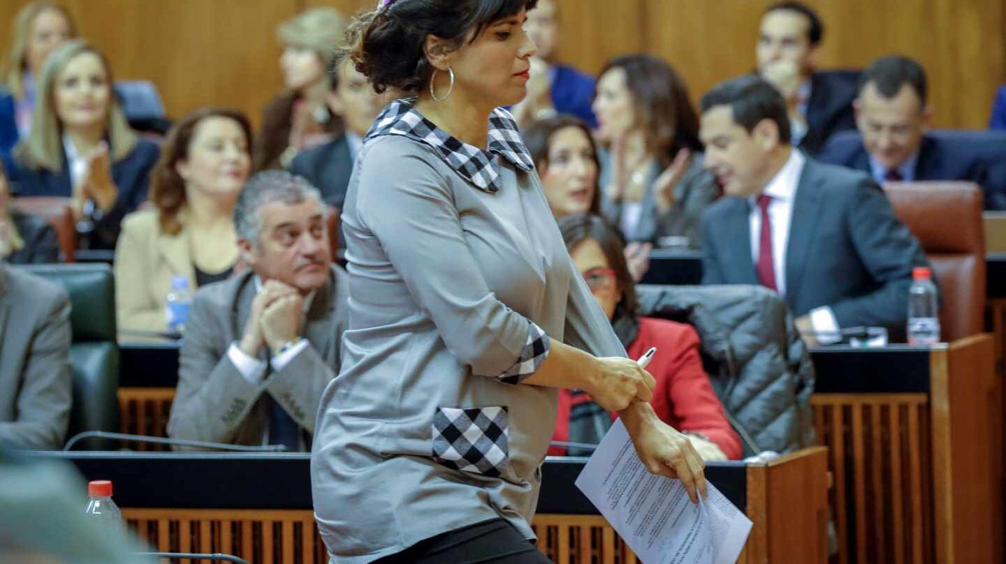 Teresa Rodríguez, en el pleno de investidura.