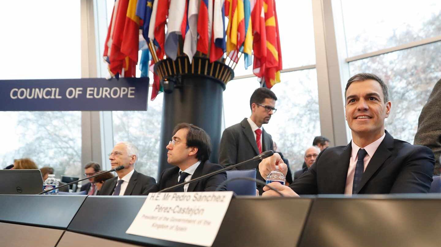 Pedro Sánchez, en el Consejo de Europa.