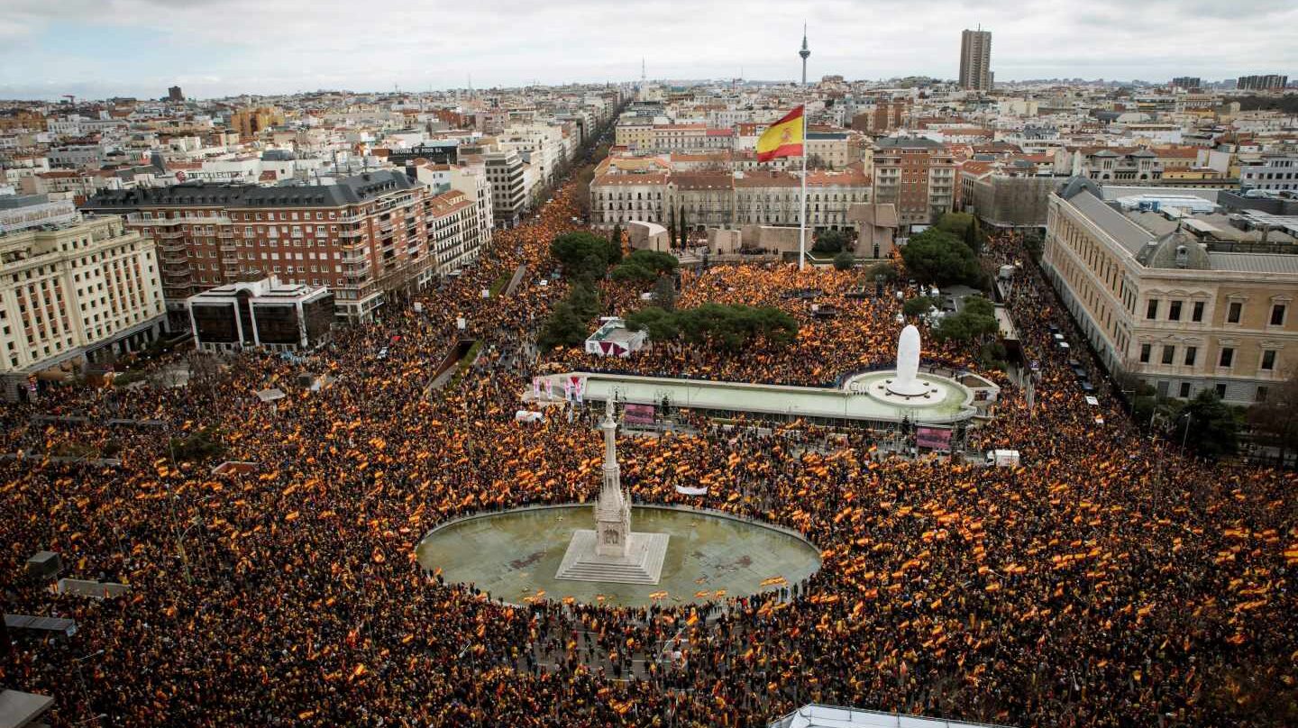 Concentración en Colón en febrero de 2019 en defensa de la Constitución.