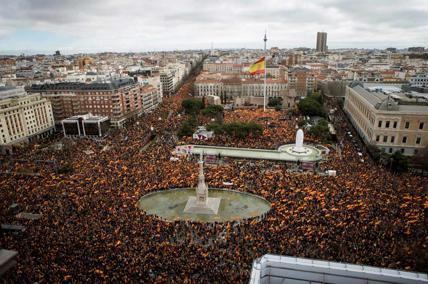 Concentración en Colón en febrero de 2019 en defensa de la Constitución.