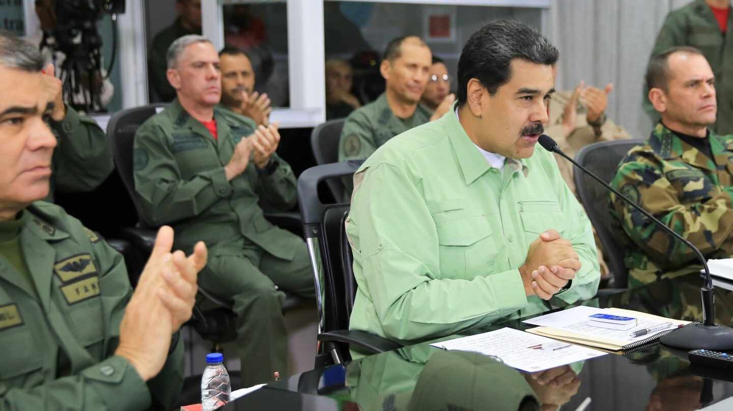 Nicolás Maduro participa en un acto con militares en Venezuela.