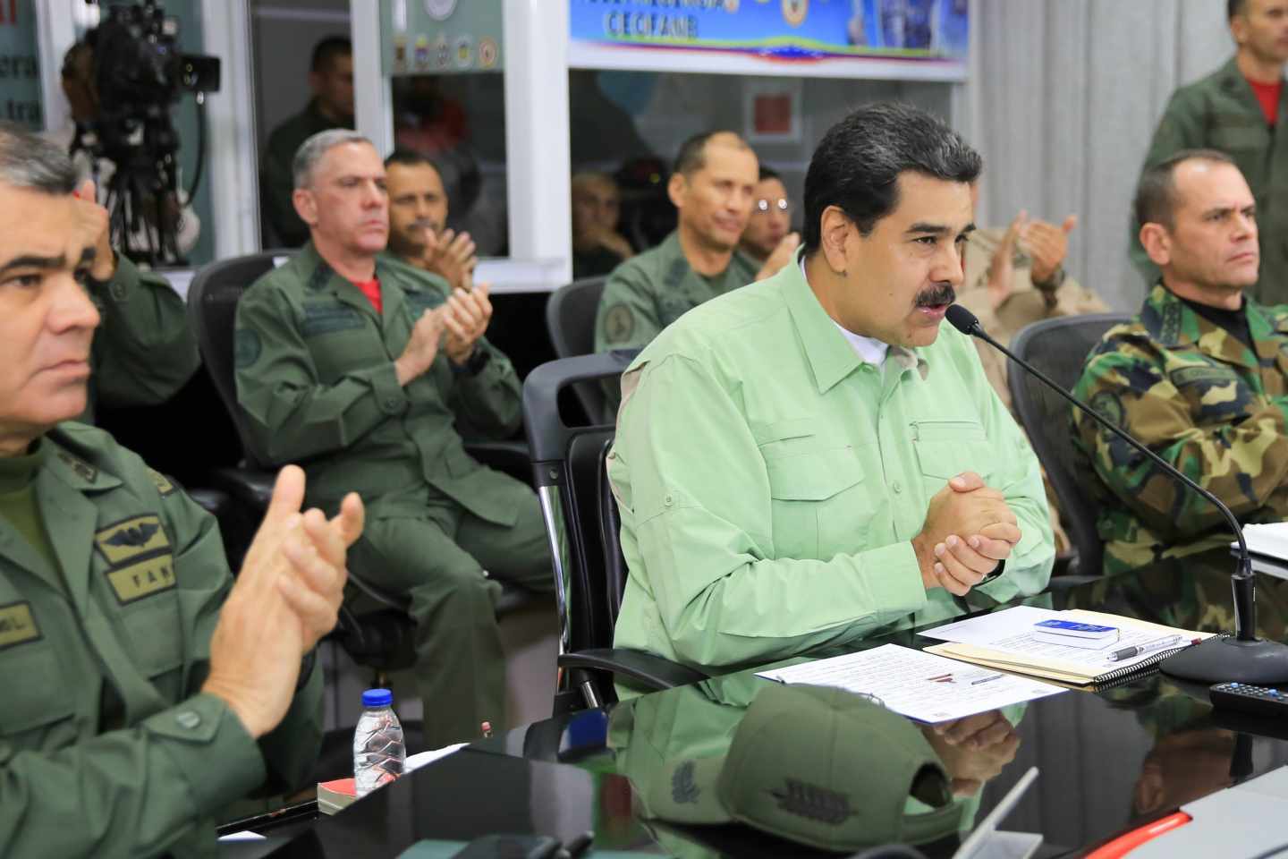 Nicolás Maduro participa en un acto con militares en Venezuela.