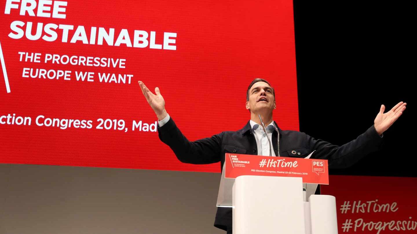 Pedro Sánchez, con los socialistas europeos en Madrid.