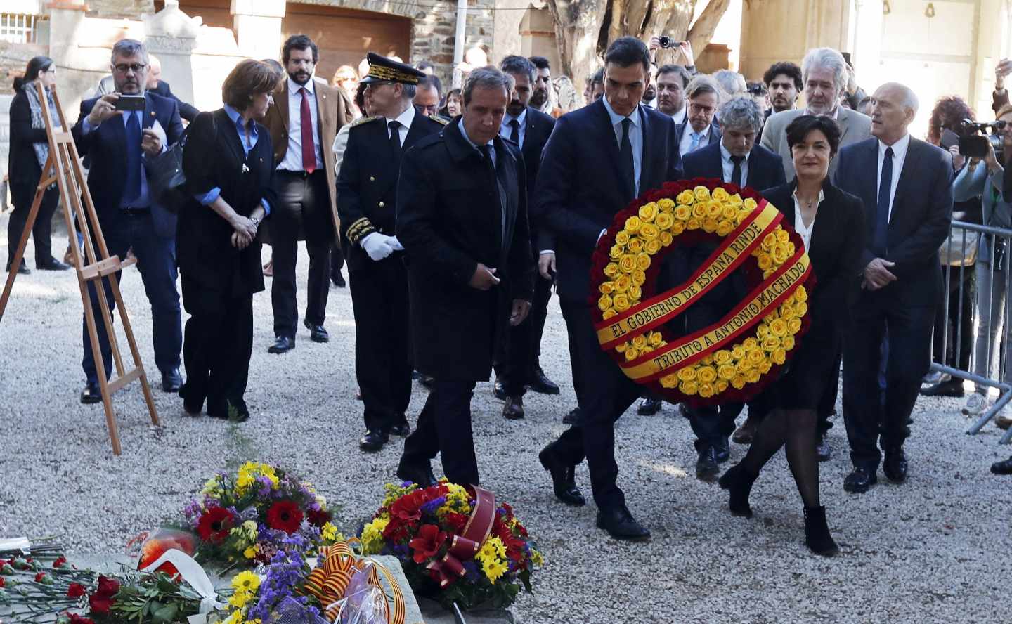 Pedro Sánchez, en el homenaje a Antonio Machado en Coilloure.