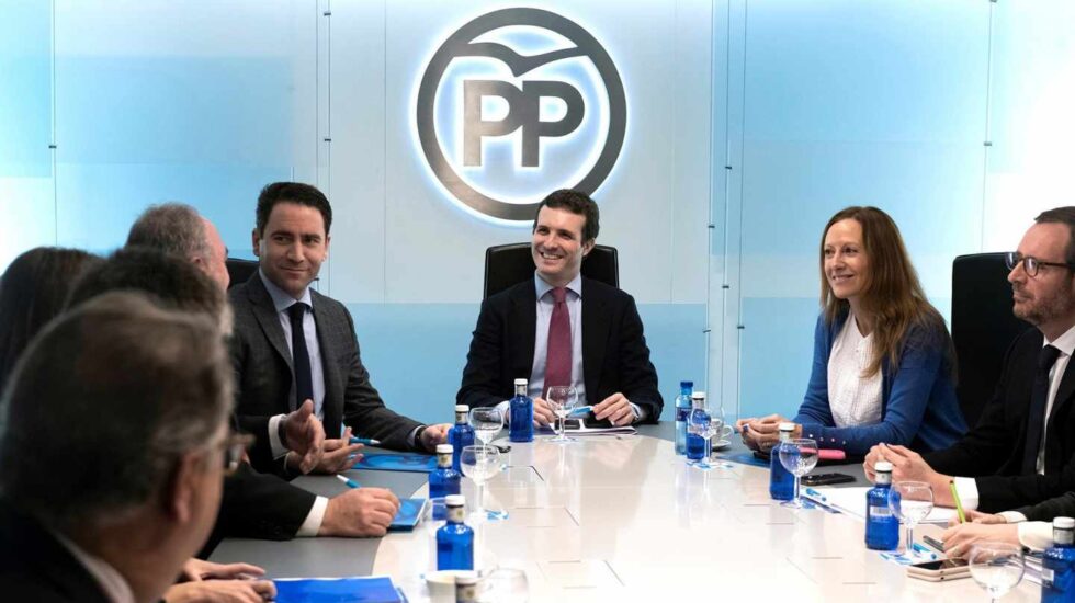 Pablo Casado preside la Junta Directiva del PP.