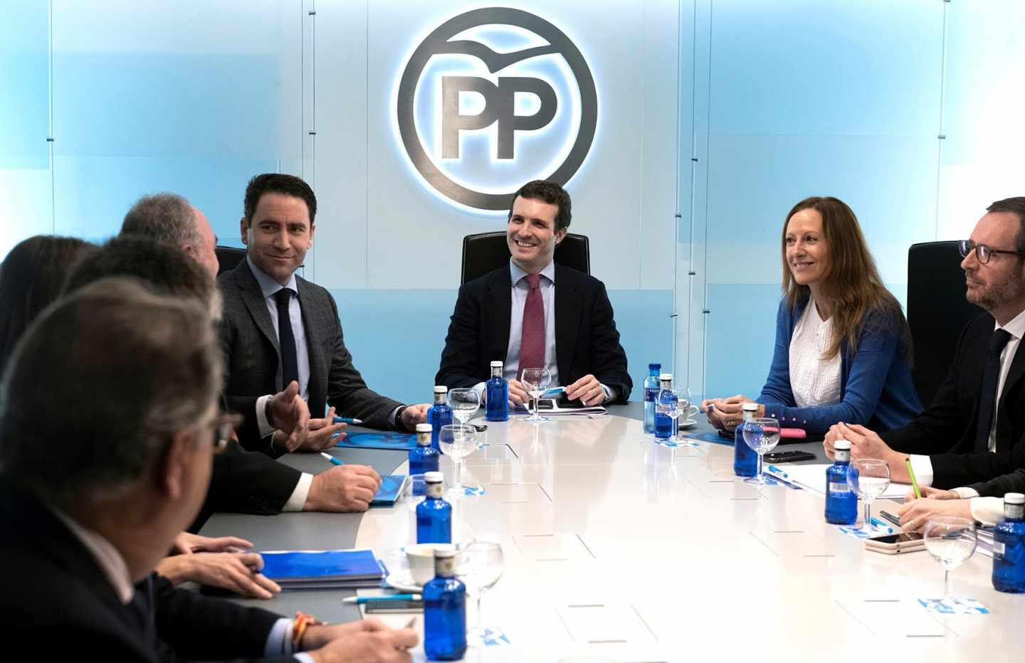 Pablo Casado preside la Junta Directiva del PP.