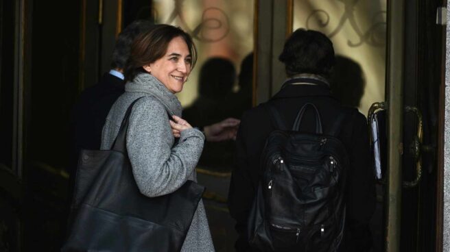 Ada Colau, entrando este jueves en el Tribunal Supremo para declarar en el juicio del 'procés'.