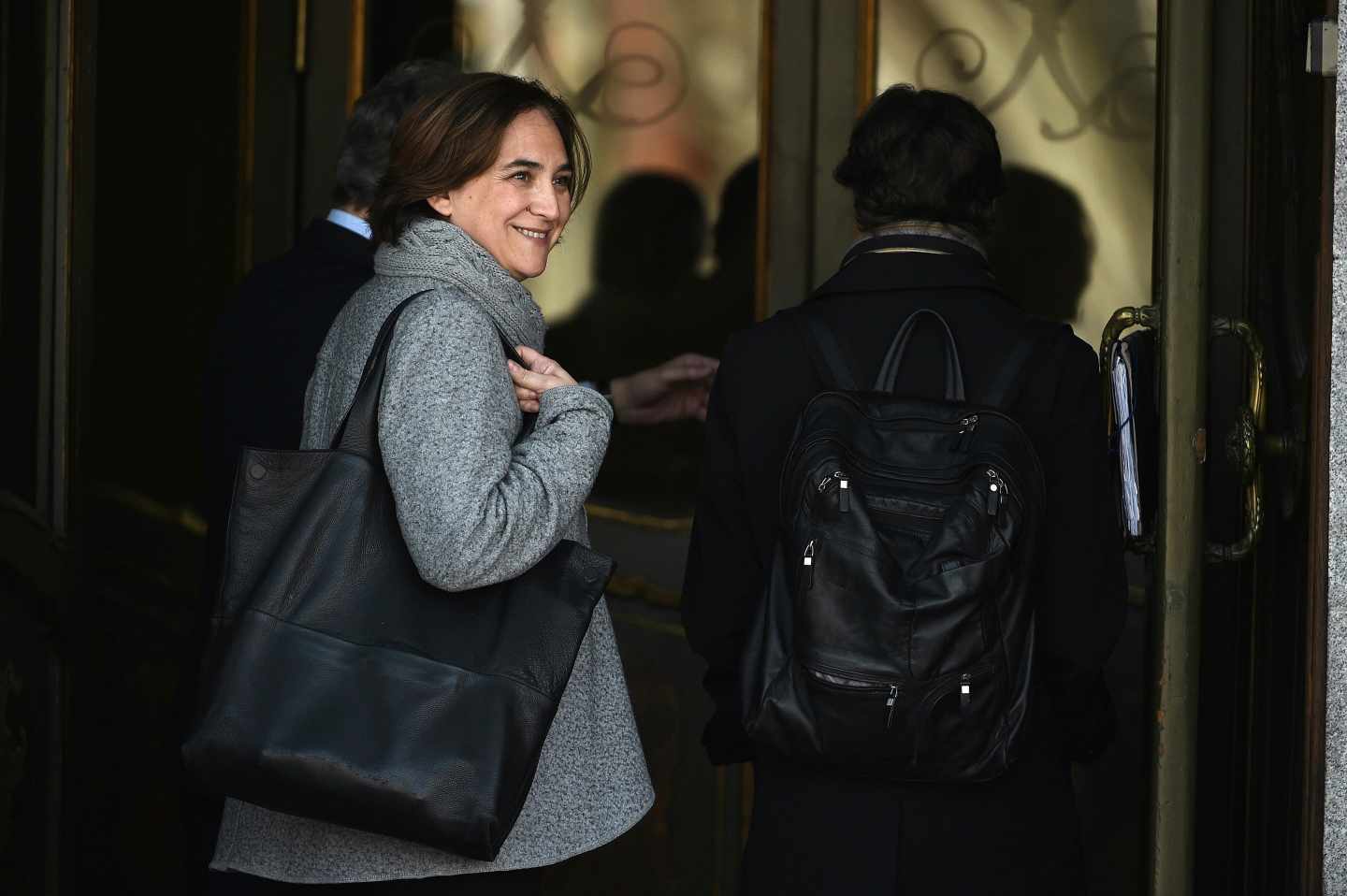 Ada Colau, entrando este jueves en el Tribunal Supremo para declarar en el juicio del 'procés'.