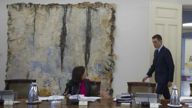 El presidente del Gobierno, Pedro Sánchez, en la reunión del Consejo de Ministros en la que se ha decidido el adelanto electoral.