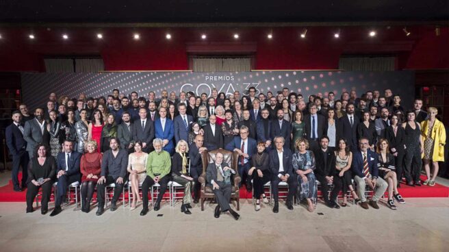 Foto de familia de los nominados a los Goya 2019