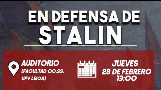 Cartel de la jornada "En defensa de Stalin" que el jueves acogerá la UPV.