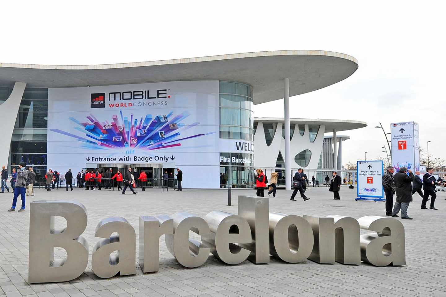 Entrada al Mobile World Congress de Barcelona.