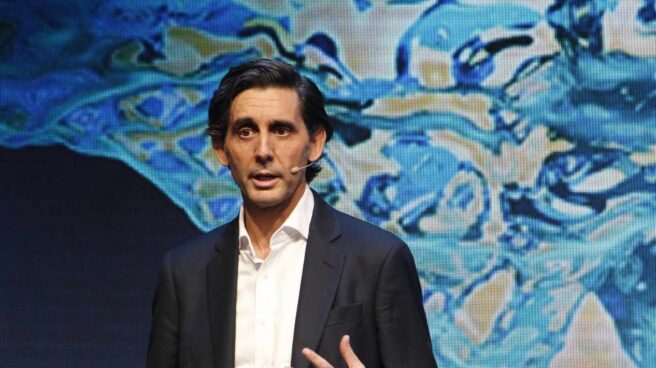 El presidente de Telefónica, José María Álvarez-Pallete, durante su intervención en el Mobile World Congress de Barcelona.