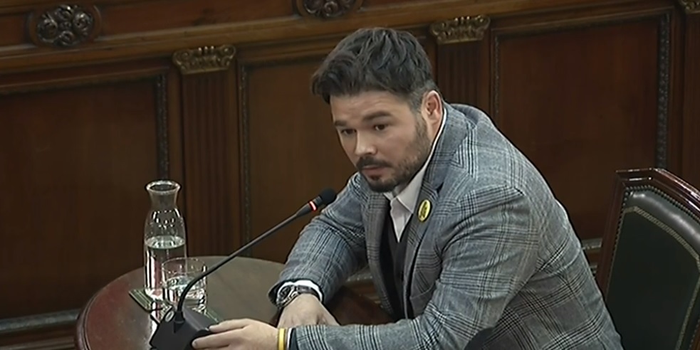 Las cinco respuestas estrambóticas de Rufián sobre la violencia el 20-S y el 1-O