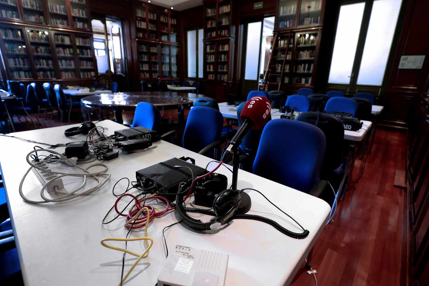 Sala de prensa para la cobertura del juicio al procés