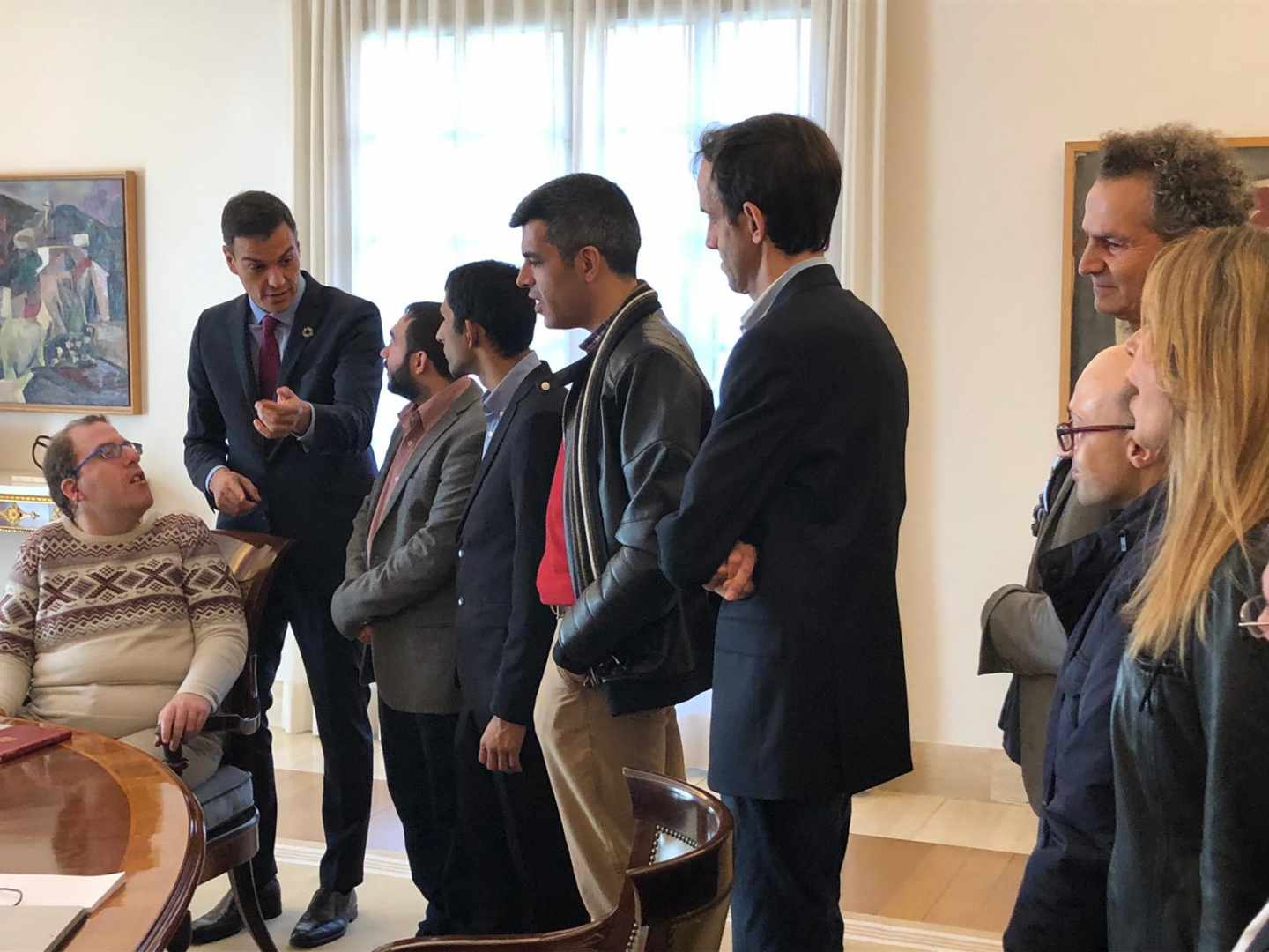 Pedro Sánchez, en la recepción a los protagonistas de 'Campeones'.