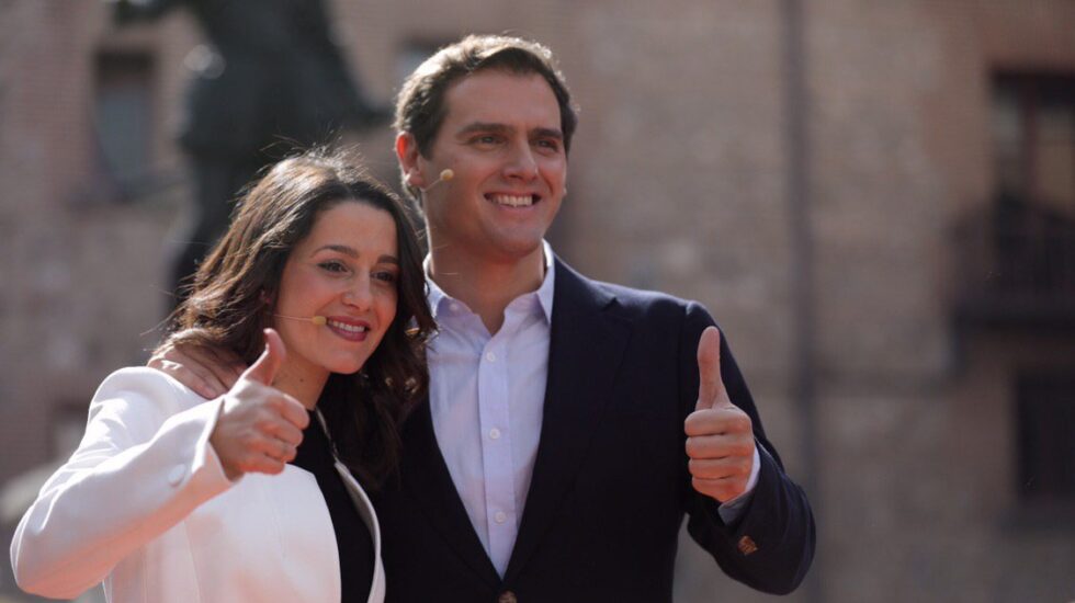 Inés Arrimadas y Albert Rivera, en el acto de Madrid de Ciudadanos.