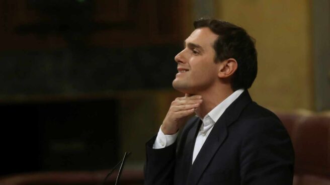 El líder de Ciudadanos, Albert Rivera, en la tribuna del Congreso.