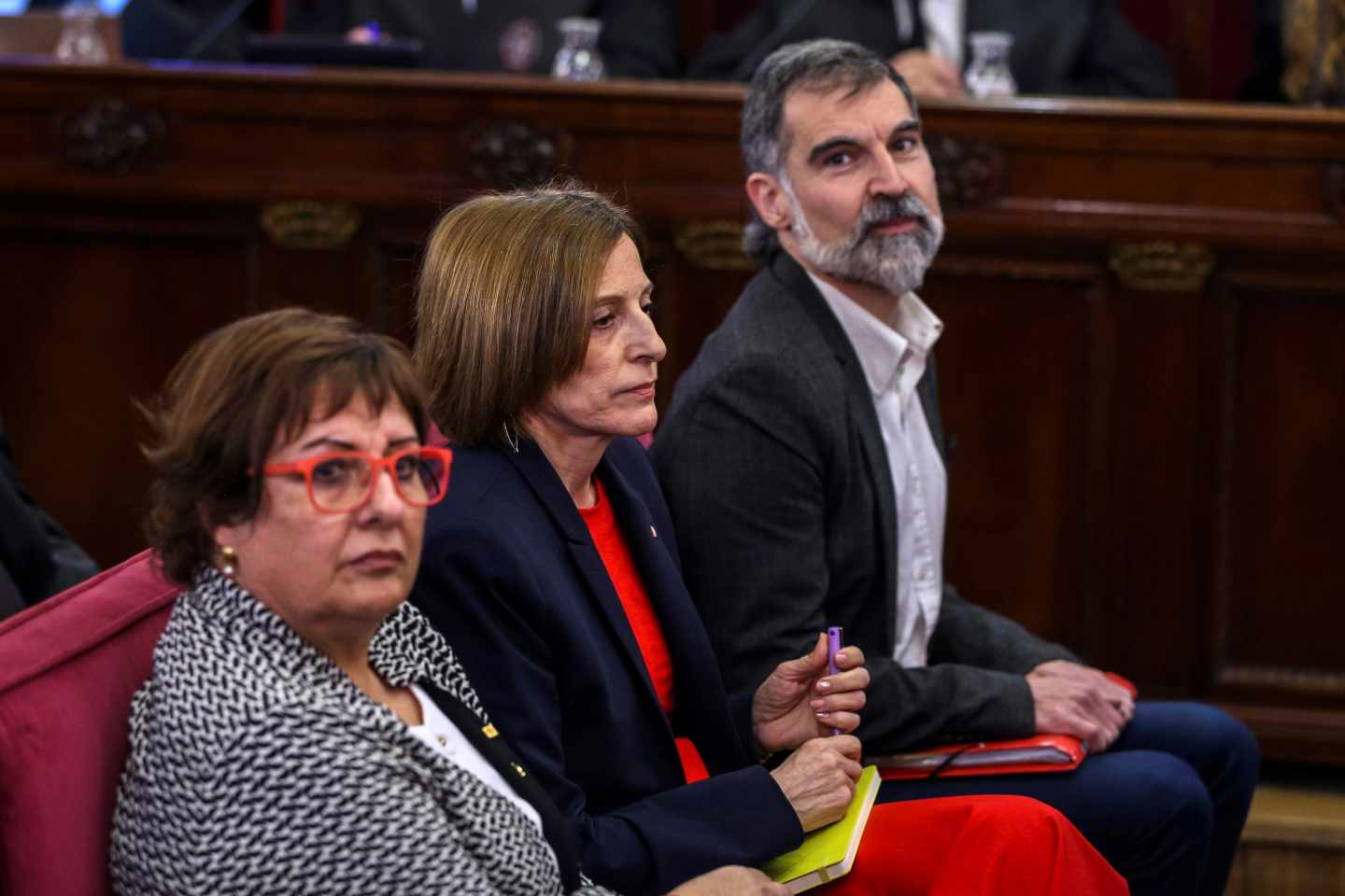 Dolors Bassa, Carme Forcadell y Jordi Cuixart.