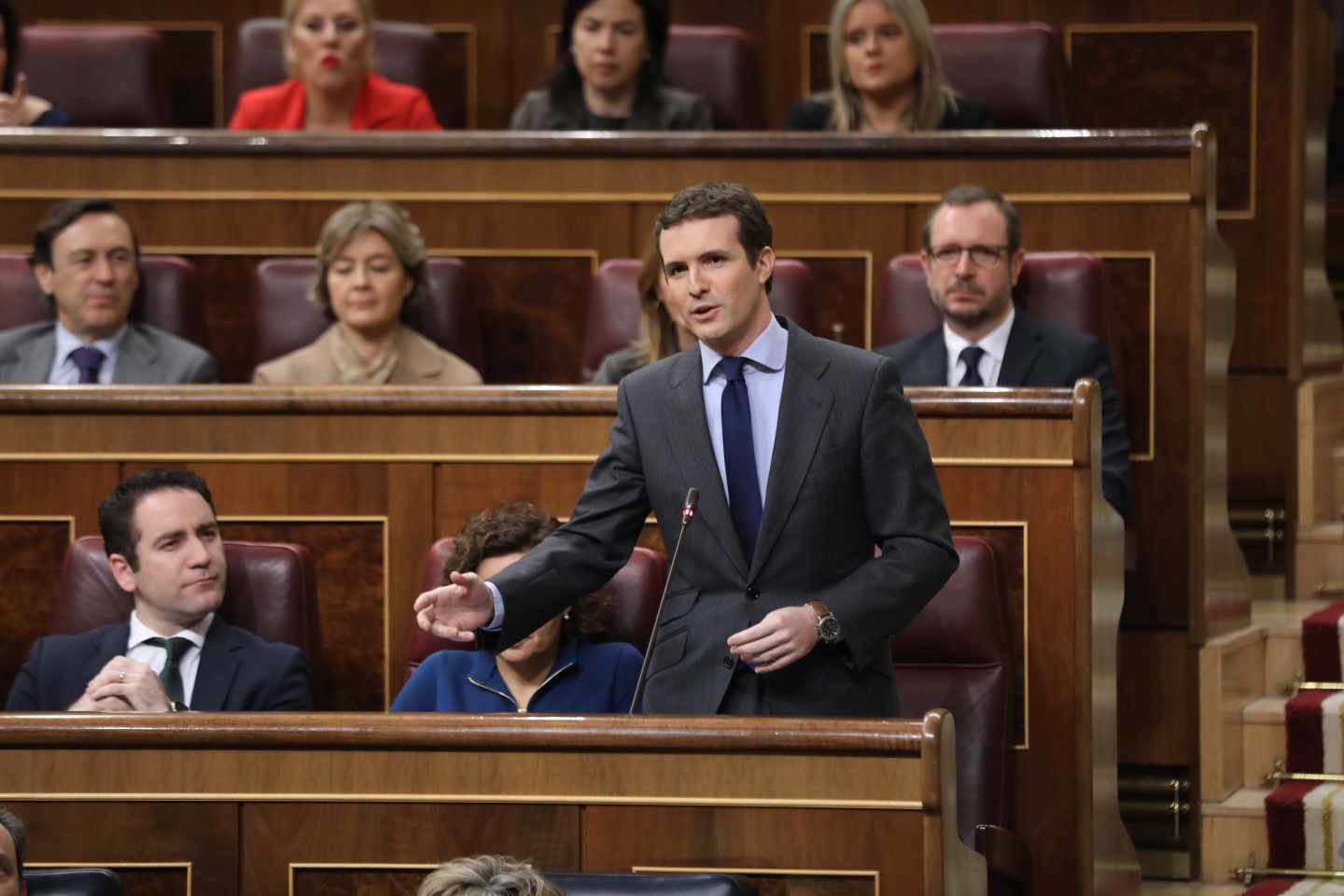 Pablo Casado, en la sesión de control en el Congreso.