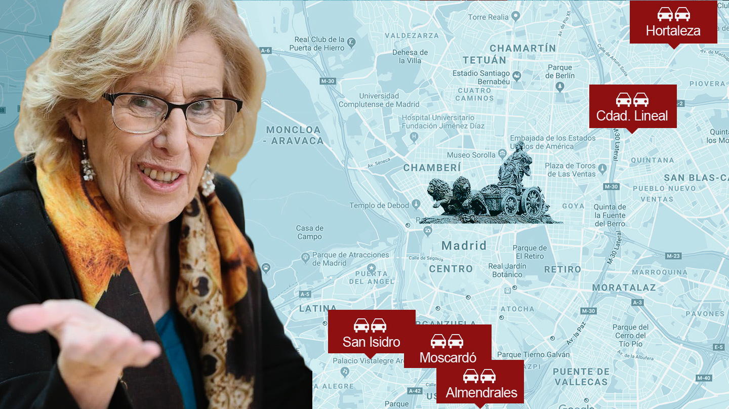 Manuela Carmena y el nuevo mapa de zona azul en Madrid