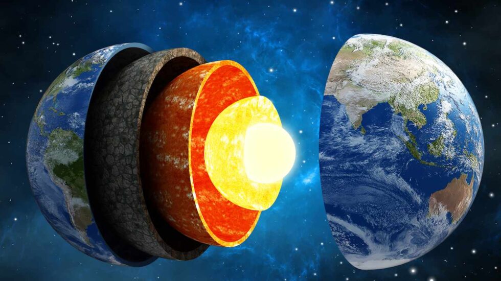 Esquema geológico del interior de la Tierra