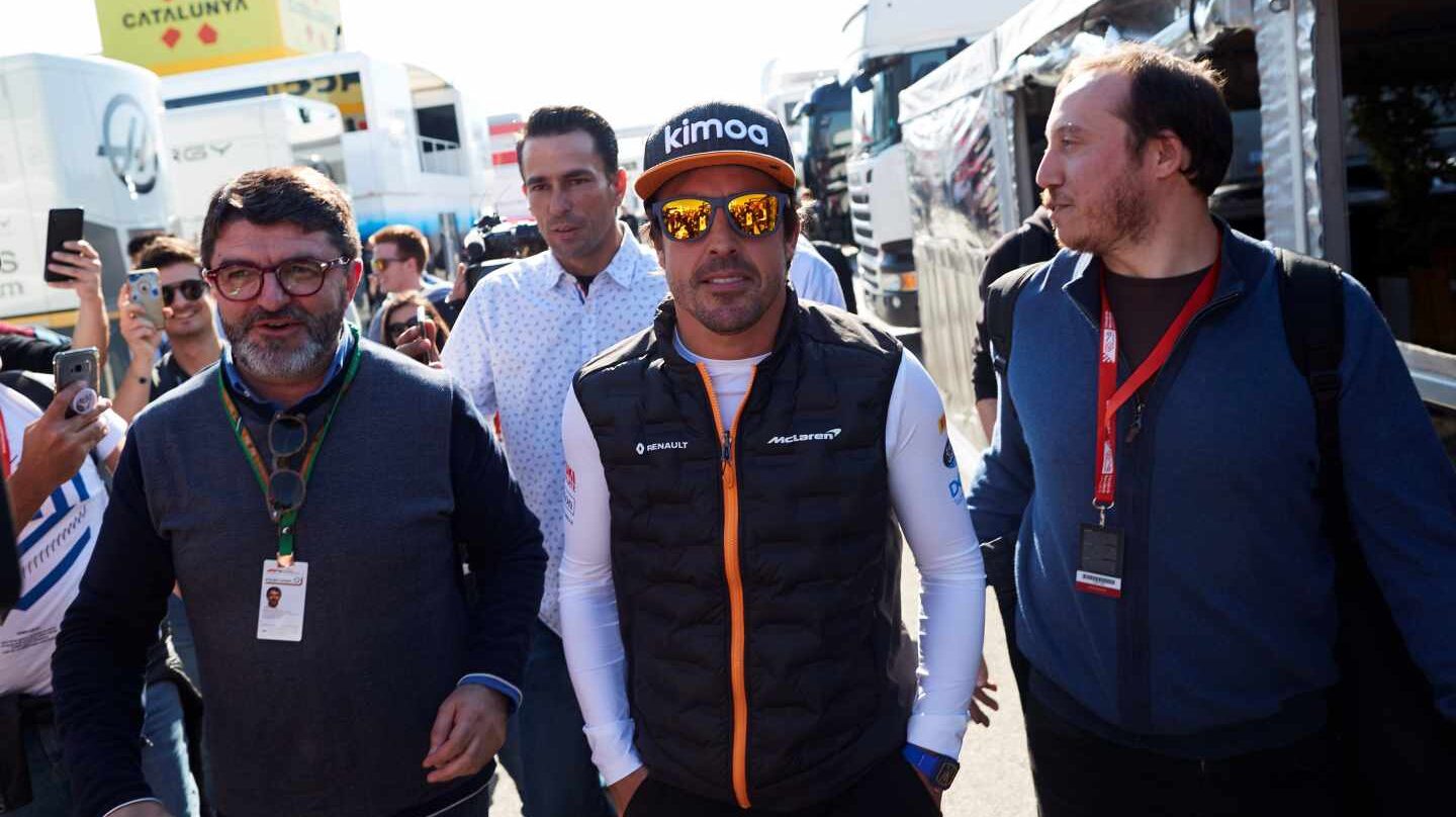 Fernando Alonso, durante su visita a Montmeló el martes.