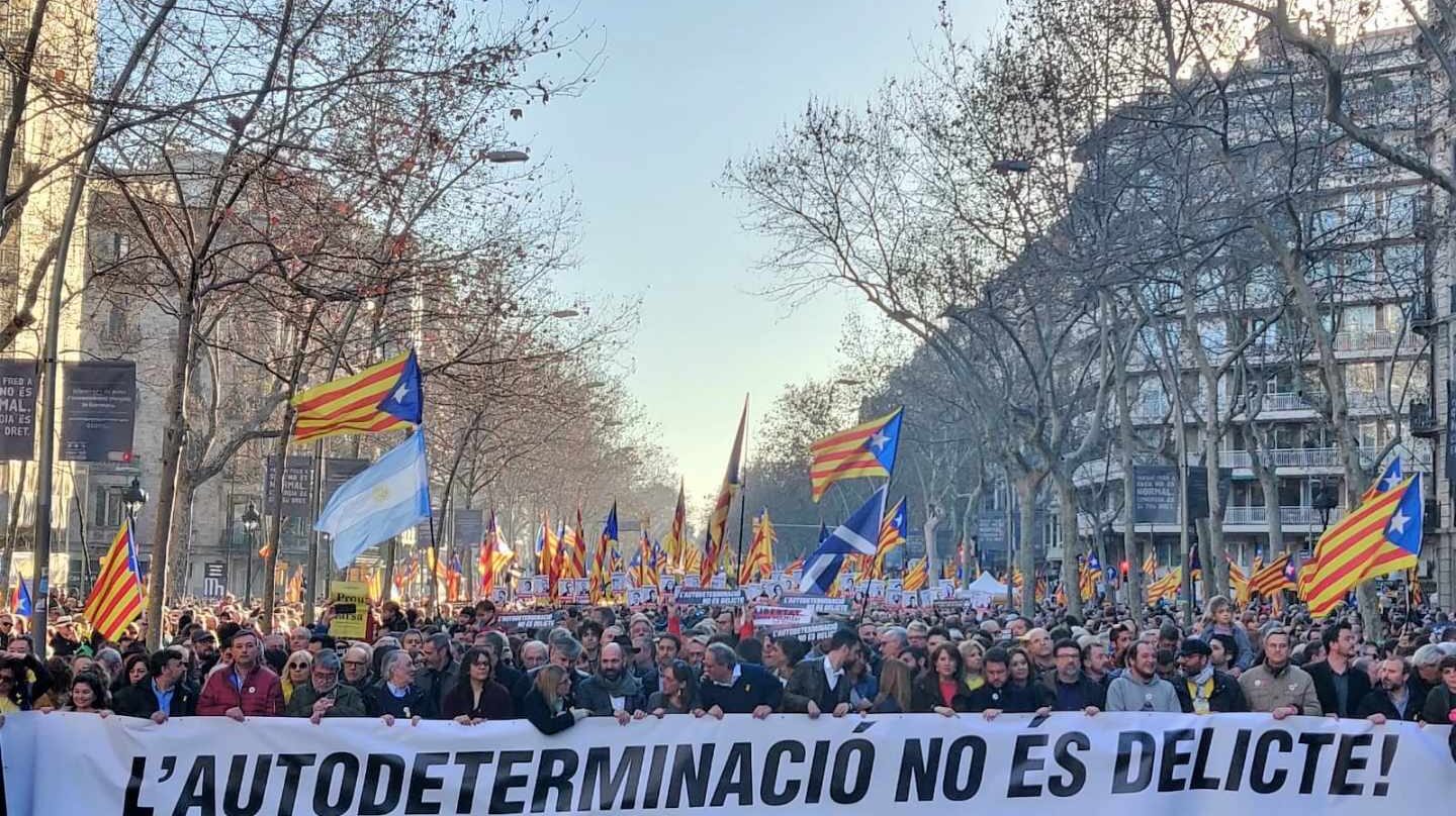 La marcha de este sábado en las calles de Barcelona.