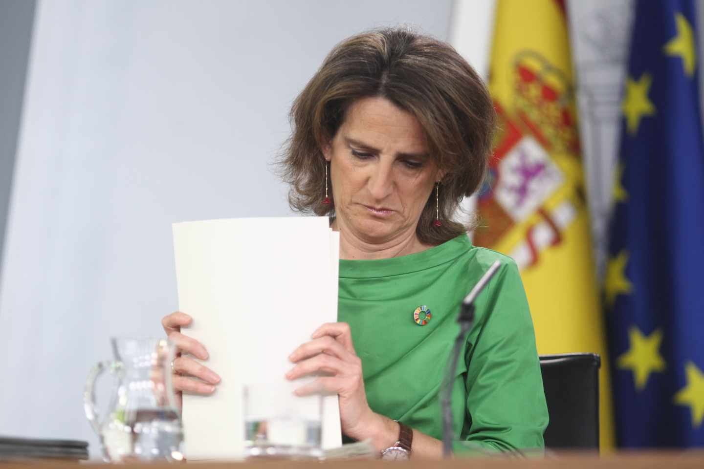 La ministra de Transición Ecológica, Teresa Ribera, tras la reunión del Consejo de Ministros.