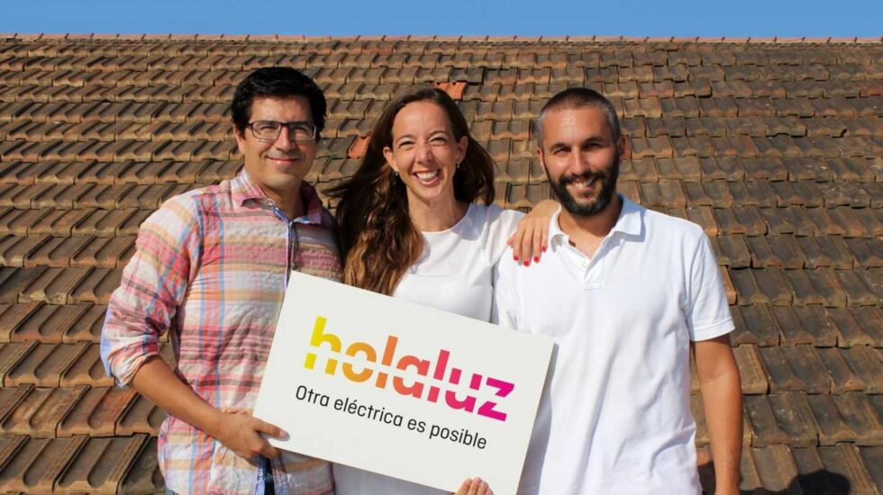 Los fundadores de Holaluz Ferran Nogué, Carlota Pi y Oriol Vila.