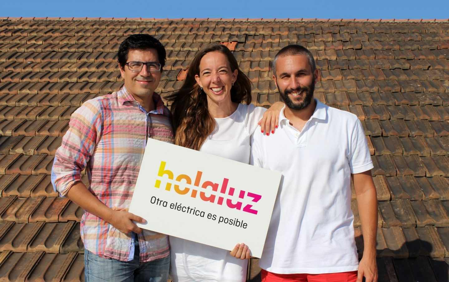 Los fundadores de Holaluz Ferran Nogué, Carlota Pi y Oriol Vila.