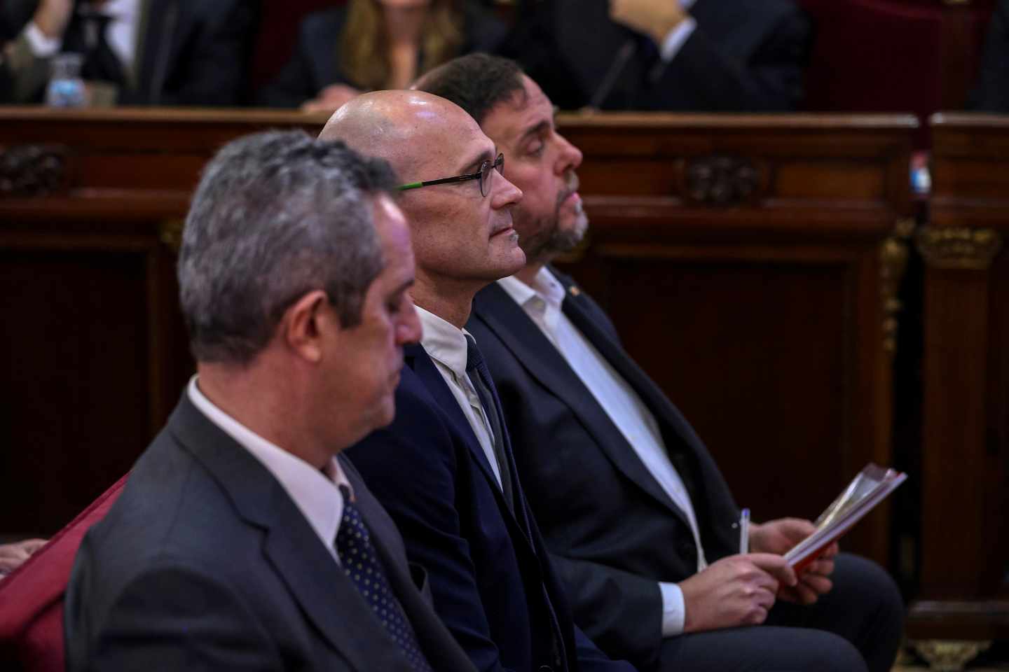 Joaquim Forn, Raul Romeva y Oriol Junqueras.