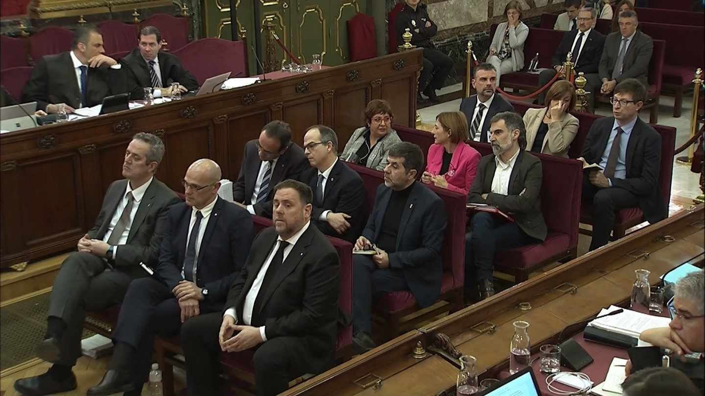 Los líderes independentistas catalanes, durante el juicio del procès.