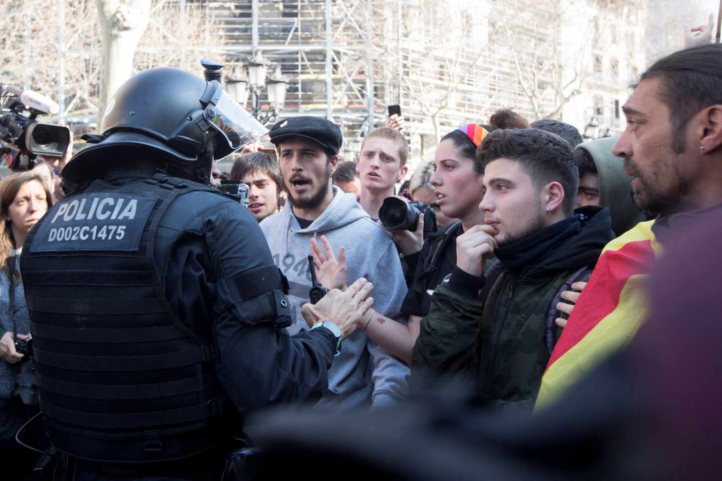 Primeros incidentes en el centro de Barcelona tras la manifestación independentista