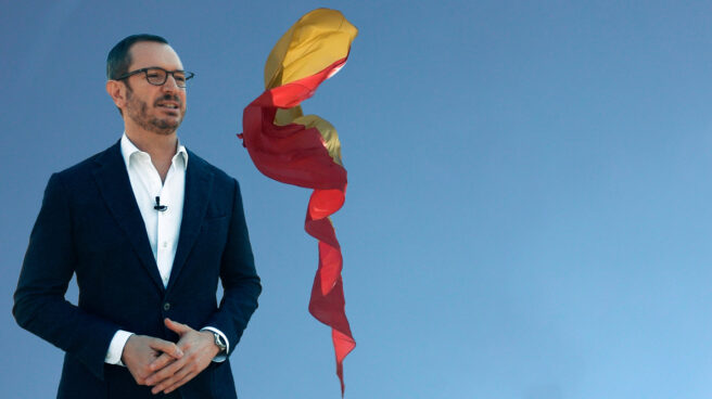 Javier Maroto en la Plaza de Colón donde se celebra la concentración por la unidad de España