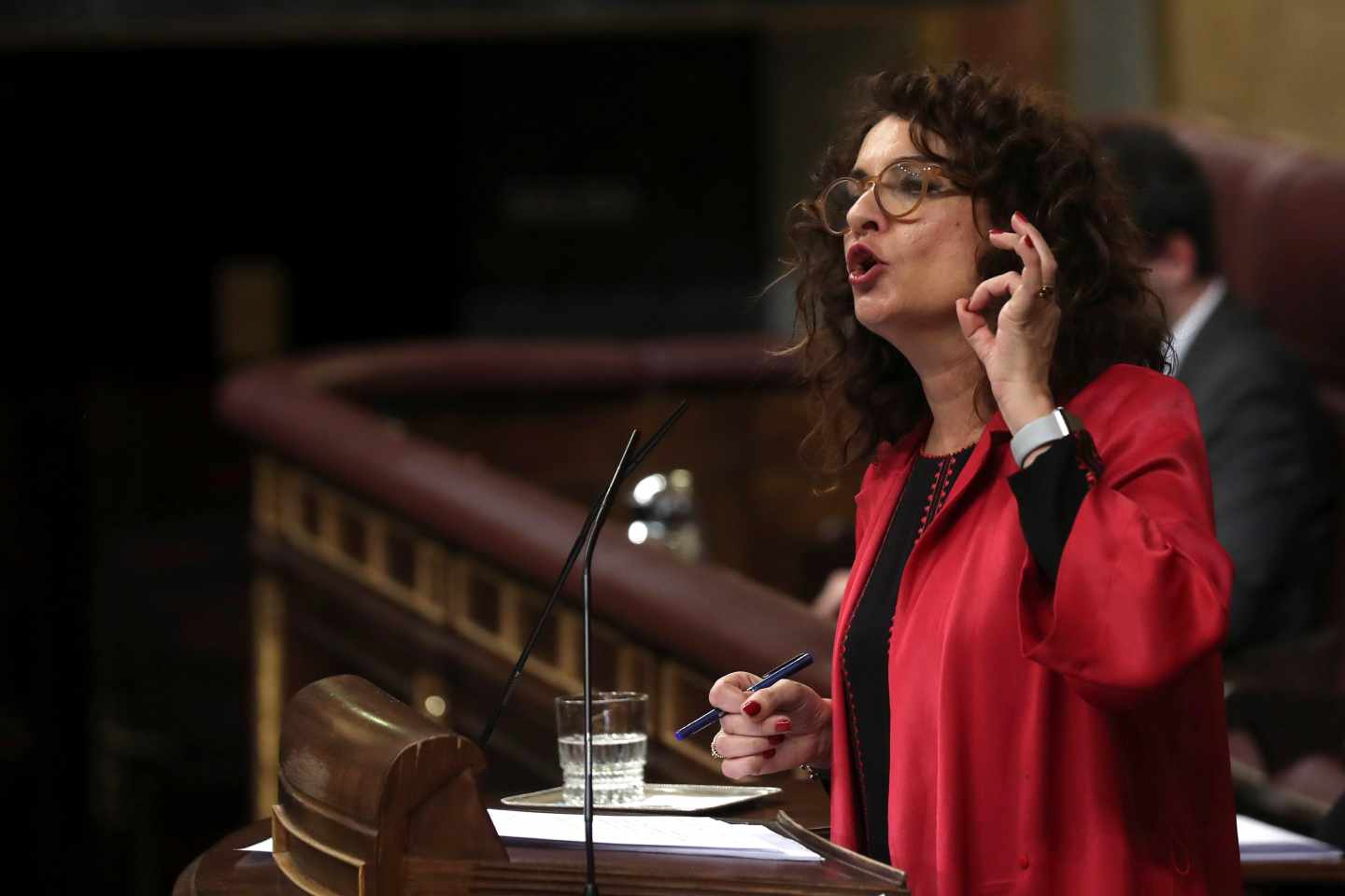 La ministra de Hacienda, María Jesús Montero, durante el debate de totalidad de los Presupuestos 2019.