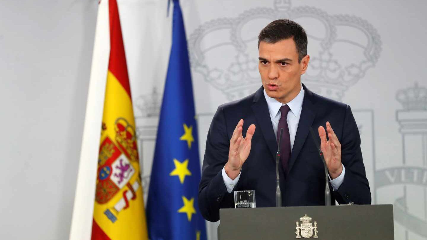 Pedro Sánchez, en rueda de prensa para anunciar la fecha de las elecciones generales.