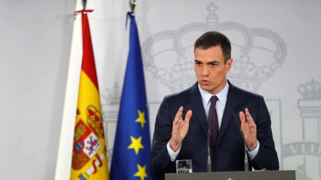 Pedro Sánchez, en rueda de prensa para anunciar la fecha de las elecciones generales.