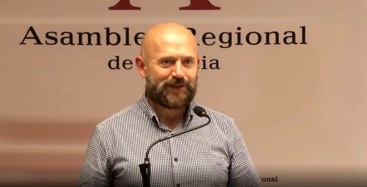 El geólogo y edafólogo José Matías Peñas durante su intervención en la Asamblea de Murcia el pasado miércoles.