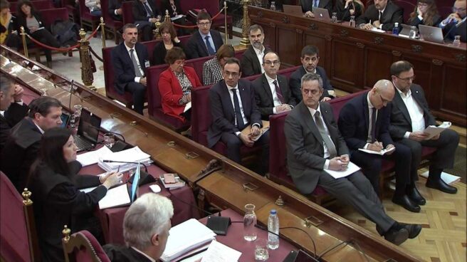 El banquillo de los acusados en el juicio del 'procés'.