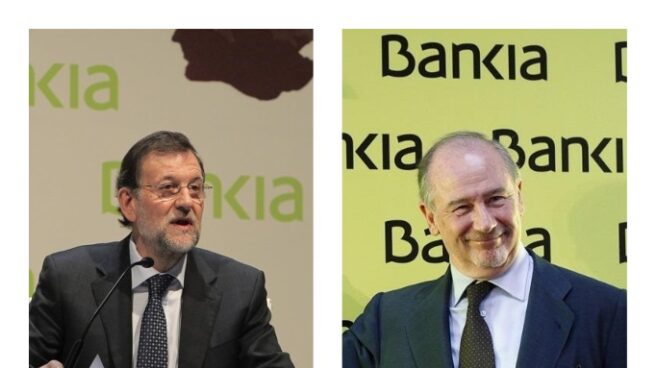 El ex presidente del Gobierno, Mariano Rajoy, y Rodrigo Rato, ex presidente de Bankia.