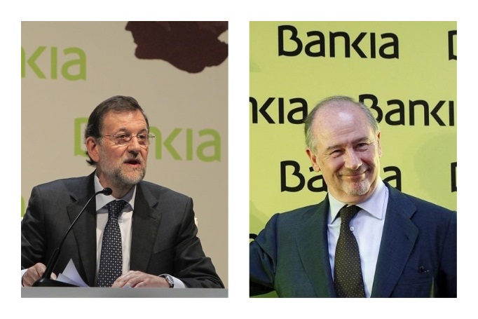 El ex presidente del Gobierno, Mariano Rajoy, y Rodrigo Rato, ex presidente de Bankia.