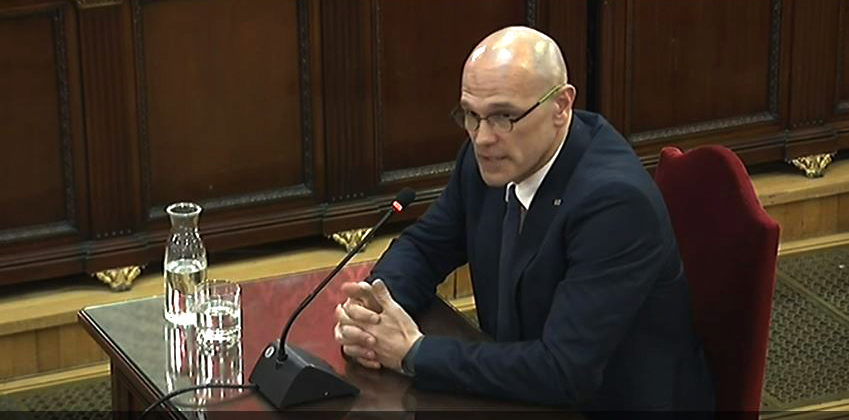 Raúl Romeva, durante su declaración ante el Tribunal Supremo.