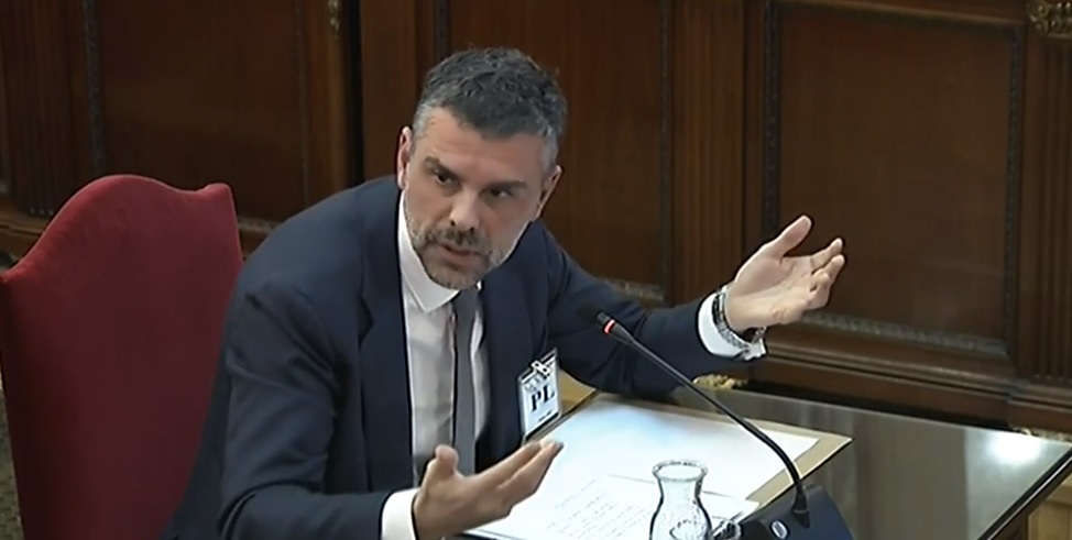 El ex conseller de la Generalitat Santi Vila, durante el juicio del procés.