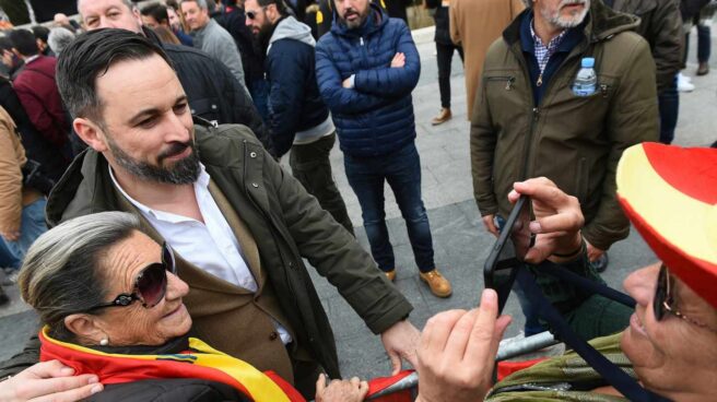 Santiago Abascal , en la concentración del domingo en Colón.