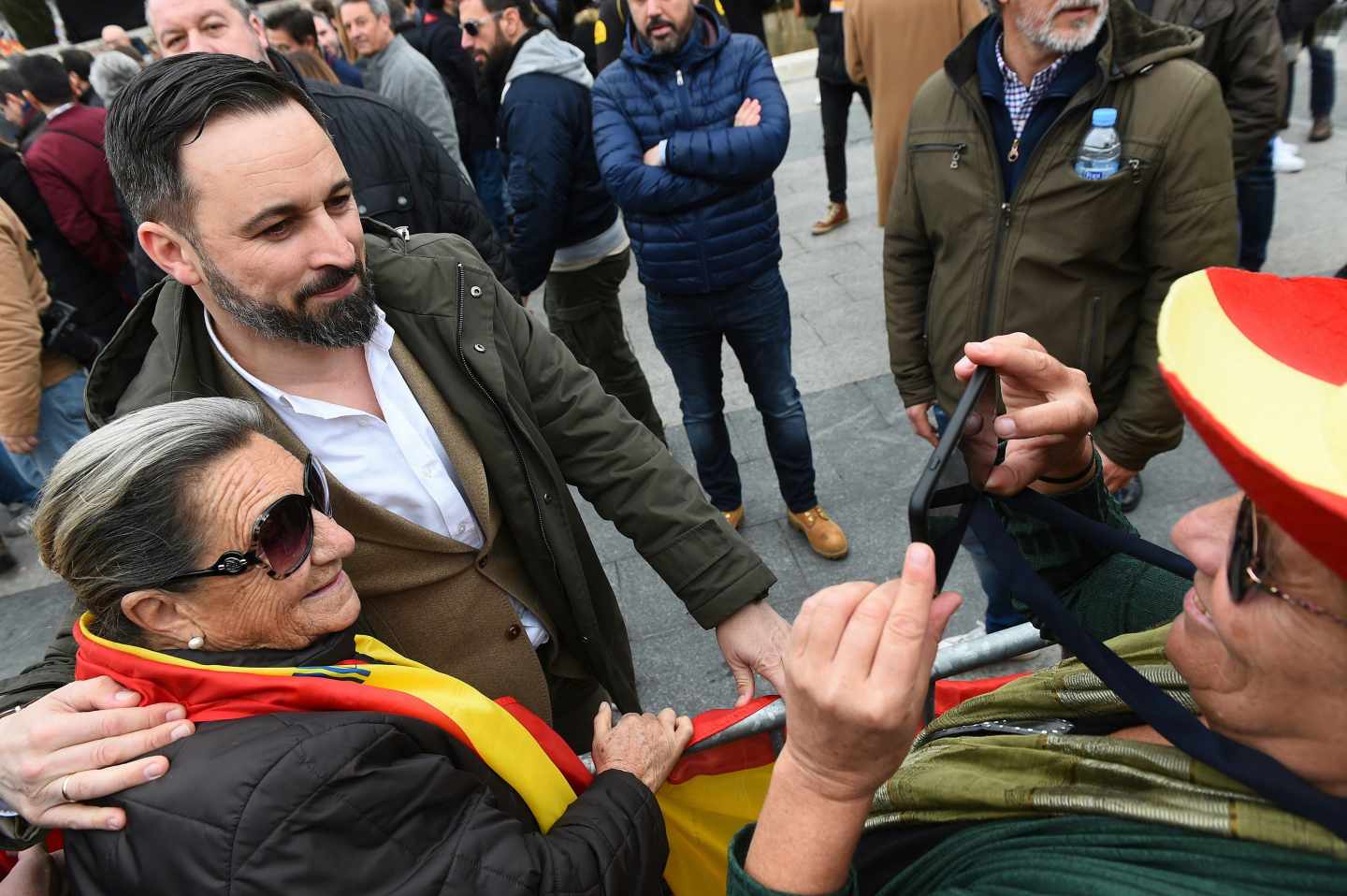 Santiago Abascal , en la concentración del domingo en Colón.