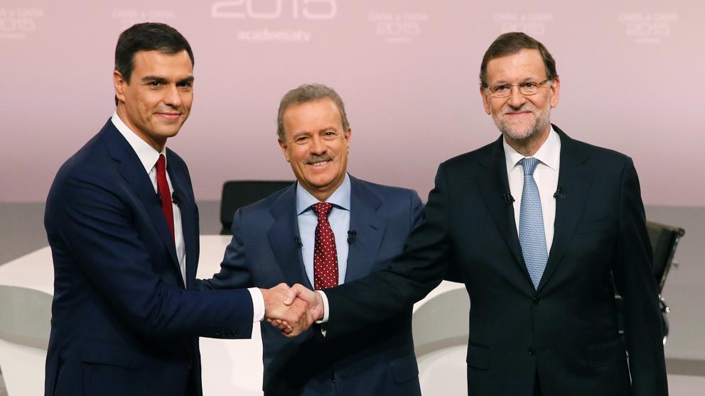 Pedro Sánchez y Mariano Rajoy en el debate previo a las elecciones generales de 20-D