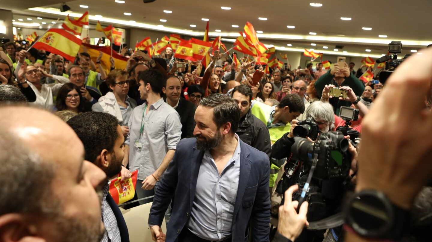 Santiago Abascal, en un acto de Vox.